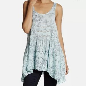 Free People L Voile Trapeze Slip Dress Baby Blue